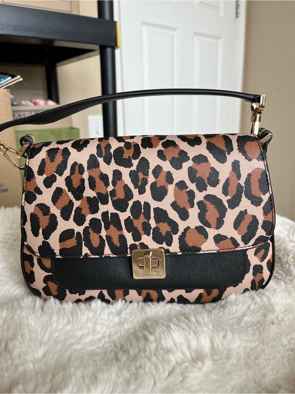 kate spade Leopard Print Mini Shoulder Bag with Black Trim - Picture 15 of 16